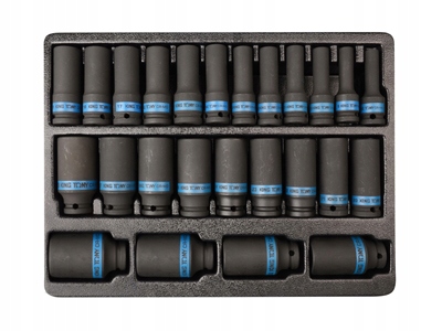 King Tony Zestaw Nasadek Długich Udarowych 1/2" 25cz 6-kąt 8 -36mm 9-4435MP