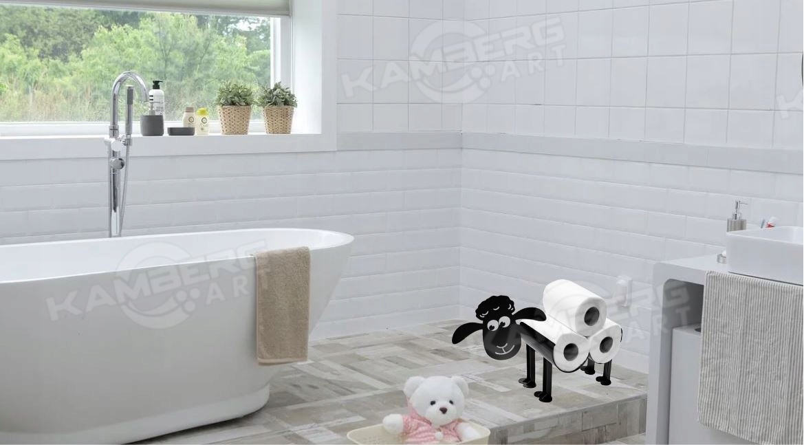 Owca/Baran Uchwyt/Stojak na papier toaletowy Szerokość produktu 43 cm