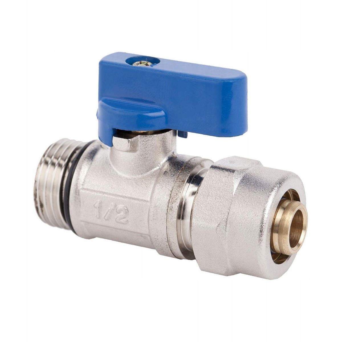Zawór mini do rury pex 16 mm x 1/2" NIEBIESKI