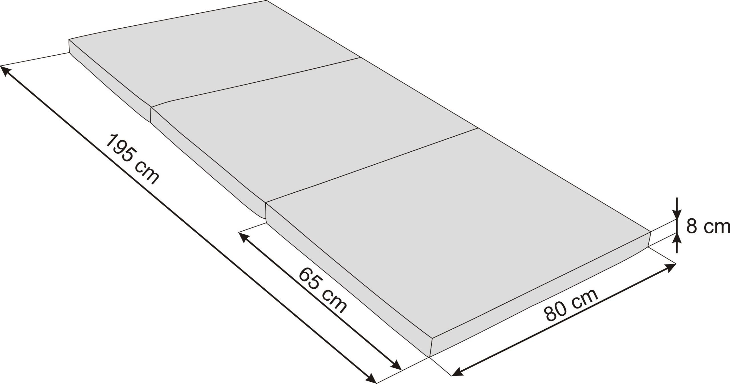 Skladací matrac - 195x80x8 cm Posteľ pre hostí Model Ben R2