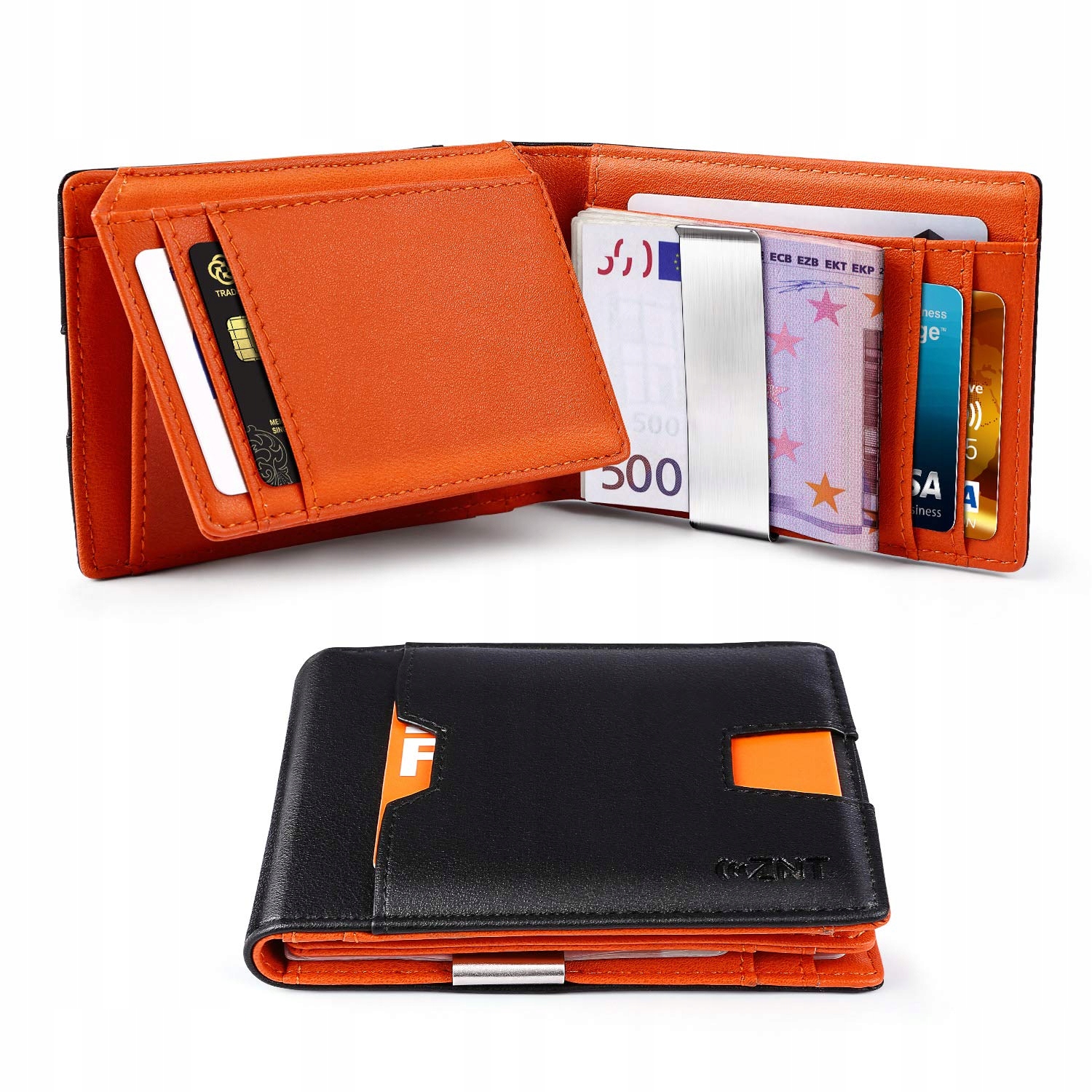 

Portfel Eko Skóra Pomarańczowy Etui Na Karty Rfid