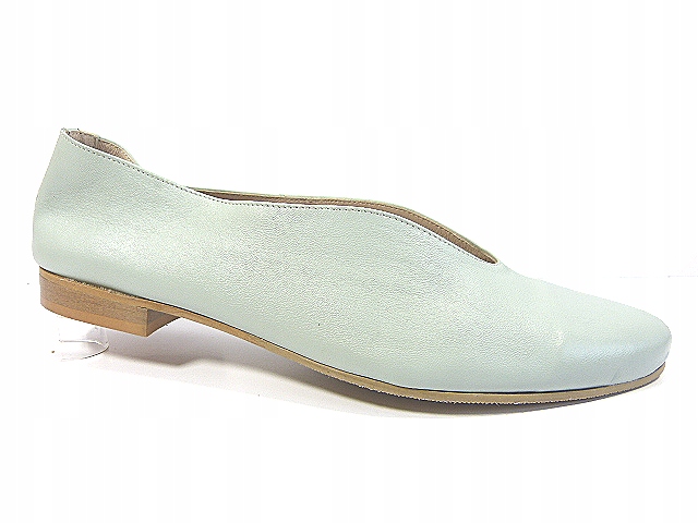 pistáciové kožené lodičky, měkké dámské kožené boty Karino 37