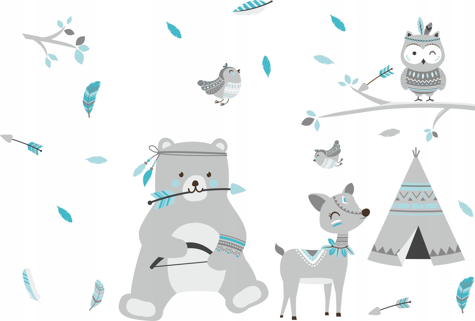 

Naklejki ścienne dla dzieci zwierzęta Indianie XXL