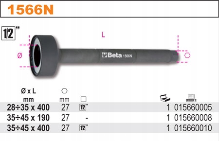 NARZĘDZIE DO PRZEGUBÓW OSIOWYCH BETA 1566N/35X400 Marka Beta