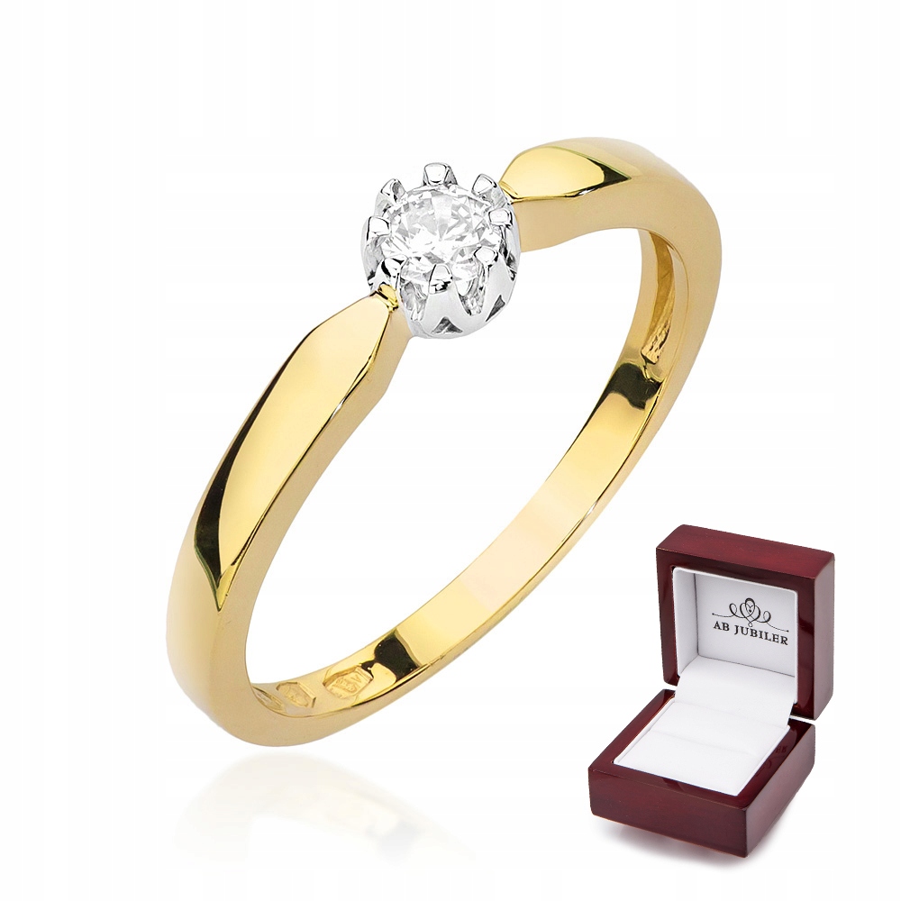 

Pierścionek 585 Zaręczynowy Brylant 0,15ct Grawer