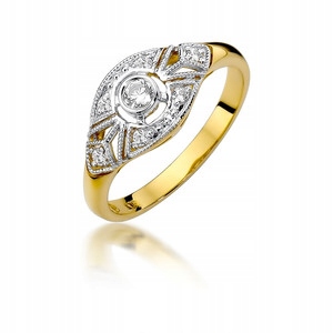 

Złoty Pierścionek Zaręczynowy 585 Brylant 0,19 ct