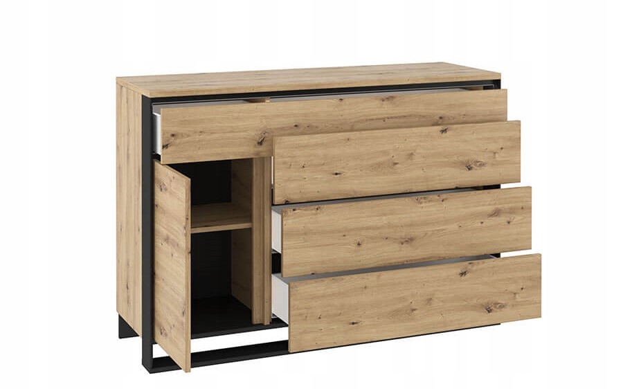 Komoda z szufladami i półką Quant QA-08 LED loft Kod producenta QA-08