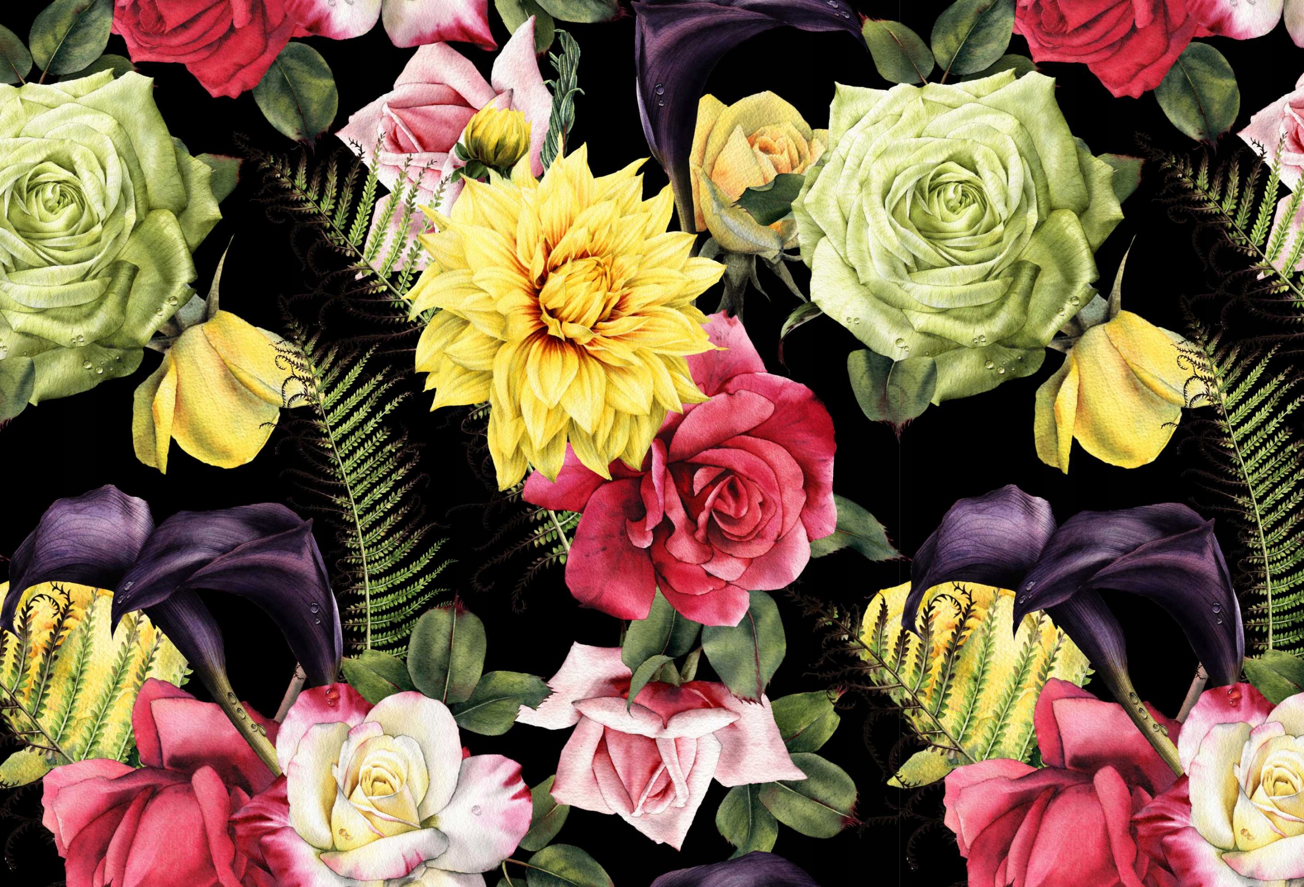 

Fototapety 3D fizelina Kwiaty Dark Floral 260x173