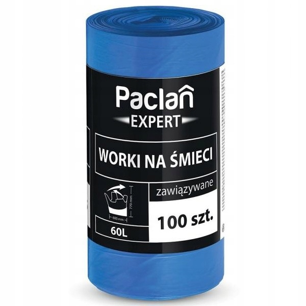 

Worki Na Śmieci 60L 100szt. wiązane Paclan Expert