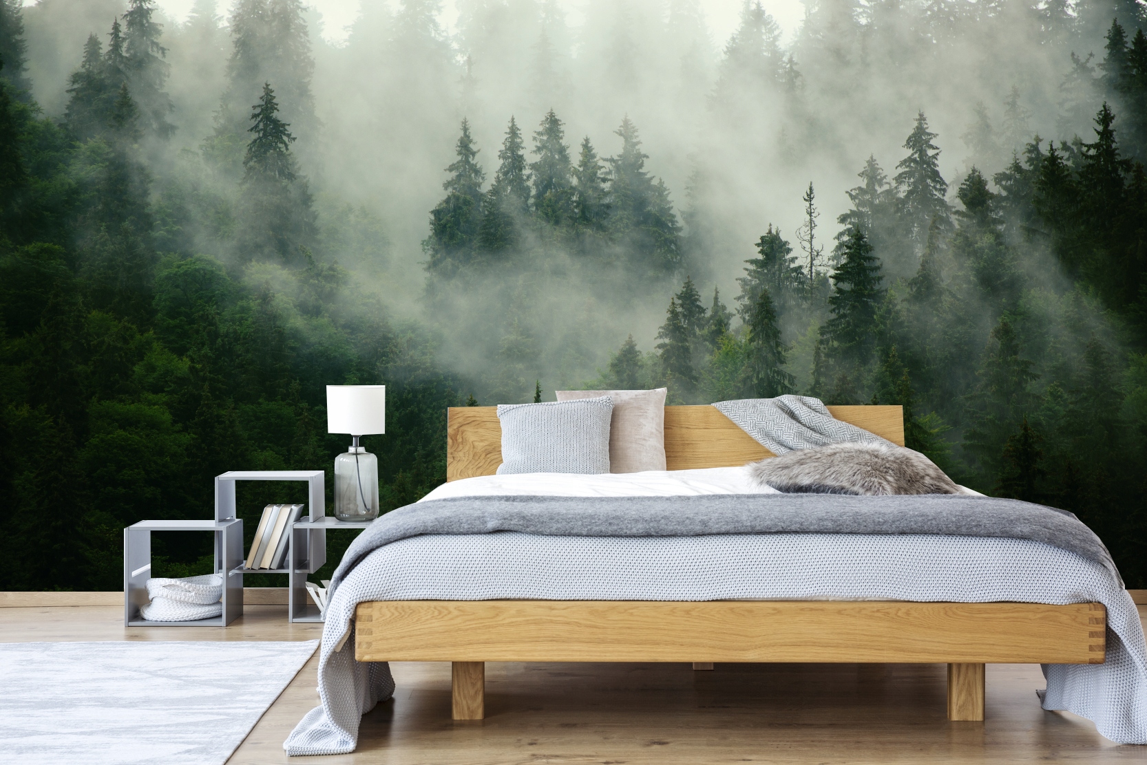 Fototapeta las we mgle Wysokość produktu 100 cm