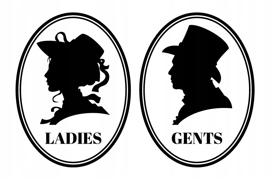 

Naklejka Drzwi Toaleta Wc ladies Damski Męski Zest