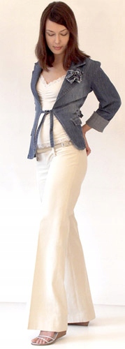 9FASHION MAREL SPODNIE CIĄŻOWE ROZMIAR S Kremowe