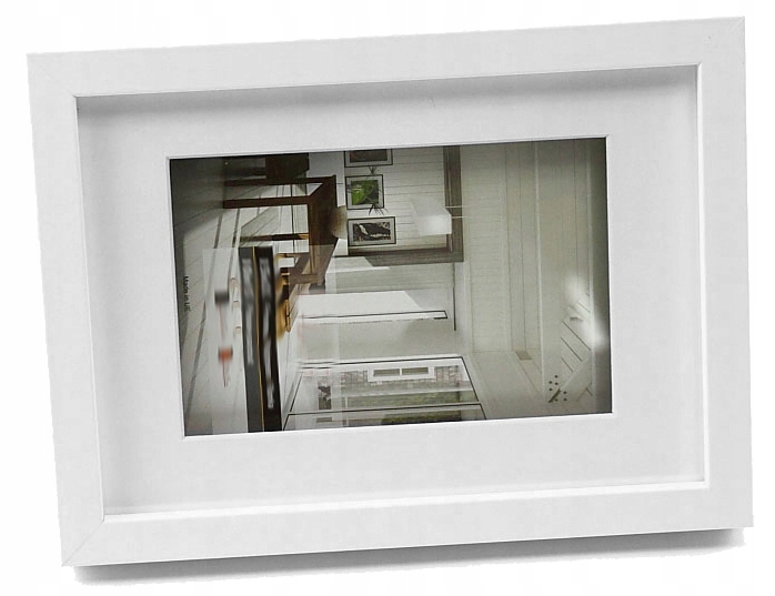 

Foto Ramka 3D Biała Drewniana 15X21-21X30 szkło