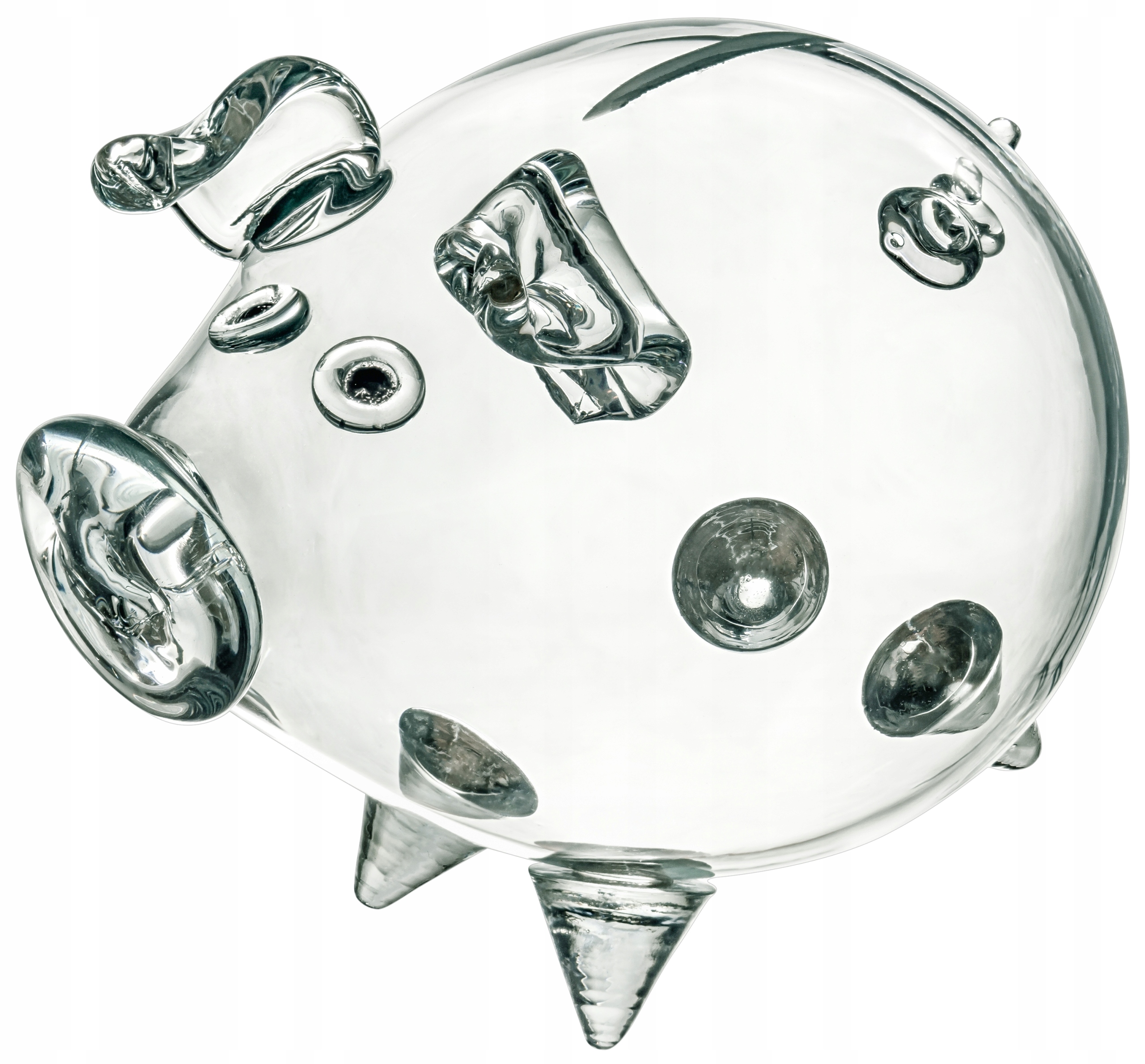 БЕСЦВЕТНАЯ большая копилка КОПИЛКА стеклянная с ryjkiem