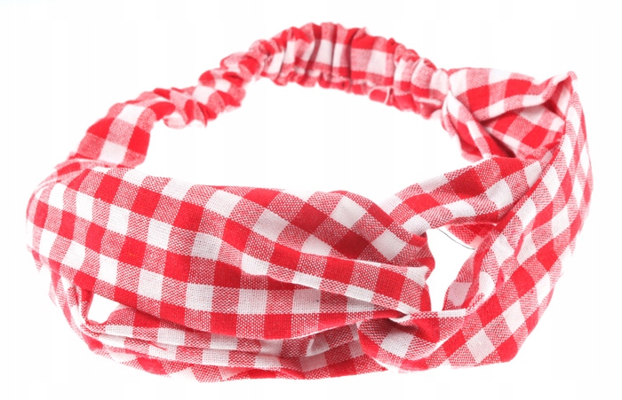 

A545 Opaska Do Włosów Turban Na Gumce Kratka