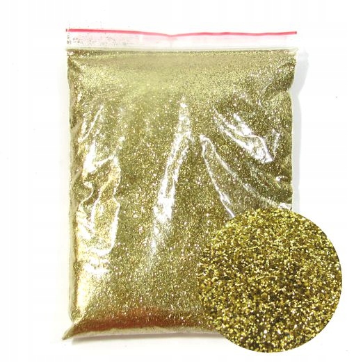 1KG sypký brokát na omítkové barvy na stěny Zlatý 0,2 mm
