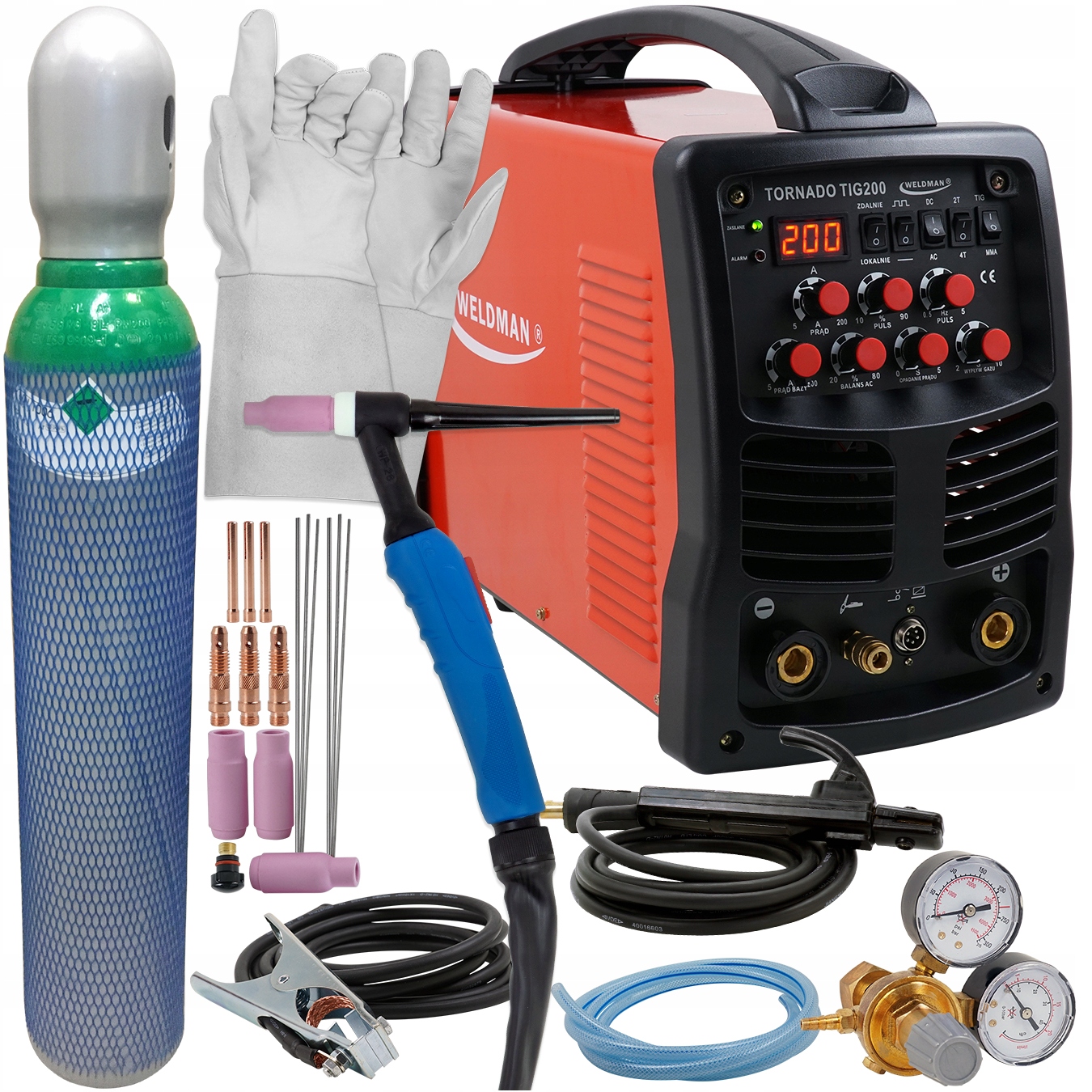 

Spawarka Tig 200 Ac DC aluminium Puls Hf zestaw