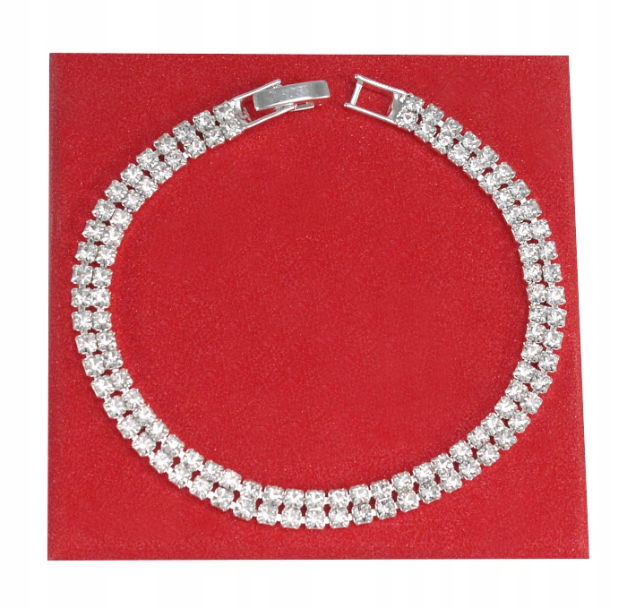 

Bransoletka Srebrna Zapinana Szklane Cyrkonie