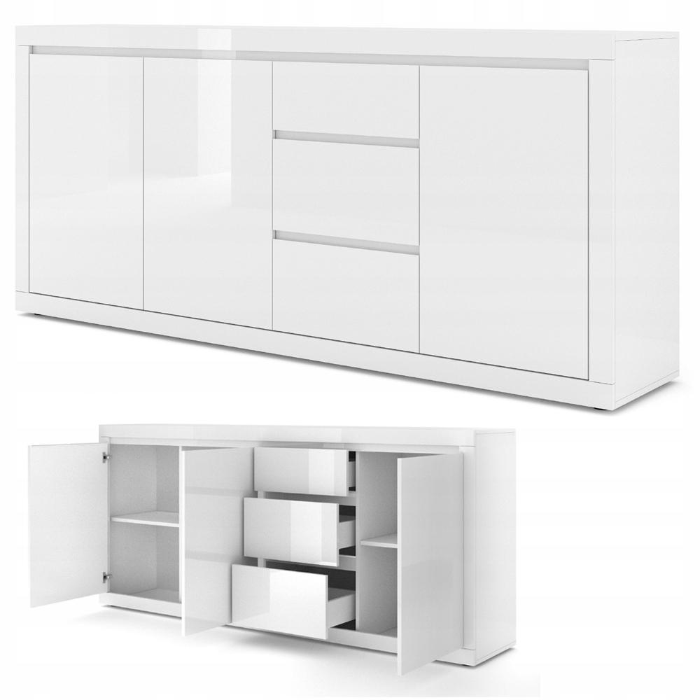 

Komoda 200 cm Bello Bianco IV biały mat połysk