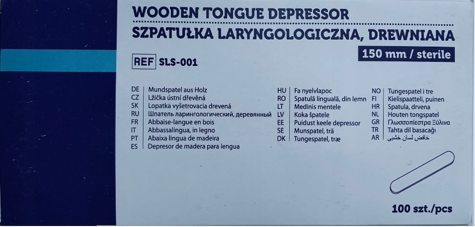 

Szpatułka laryngologiczna drewniana sterylna 100sz