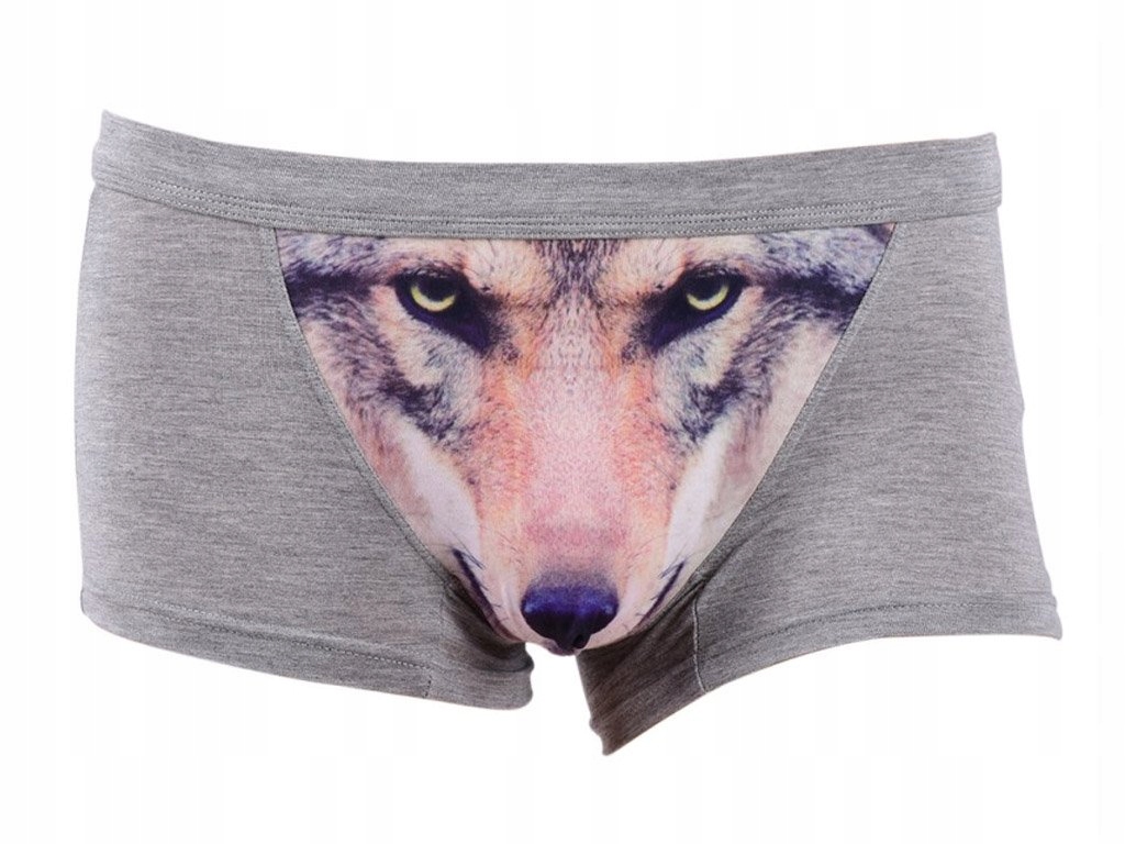 

B105 Męskie bokserki z nadrukiem 3D - Wilk - XL