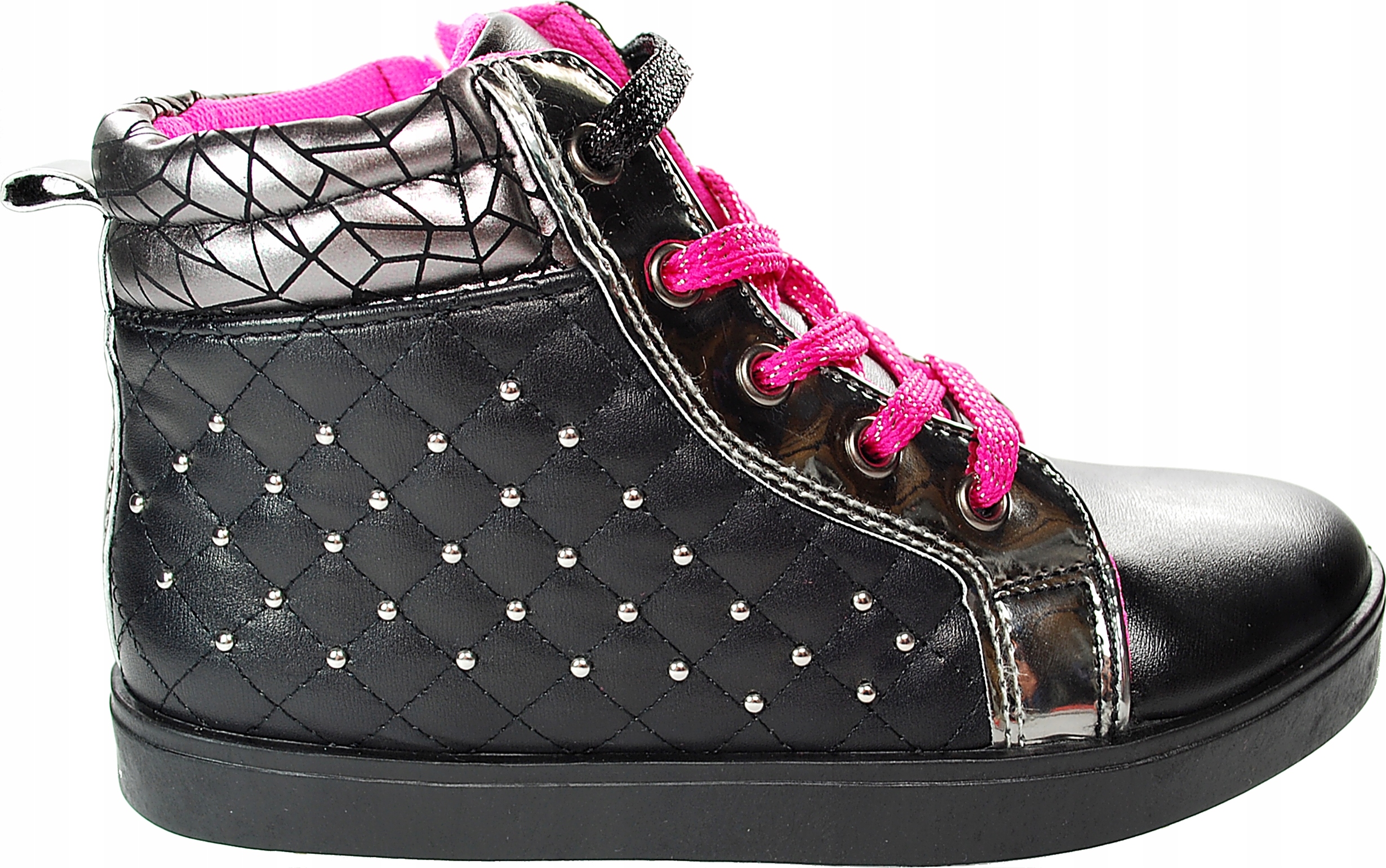 

Czarne Sneakersy Botki Trzewiki suwak r 32