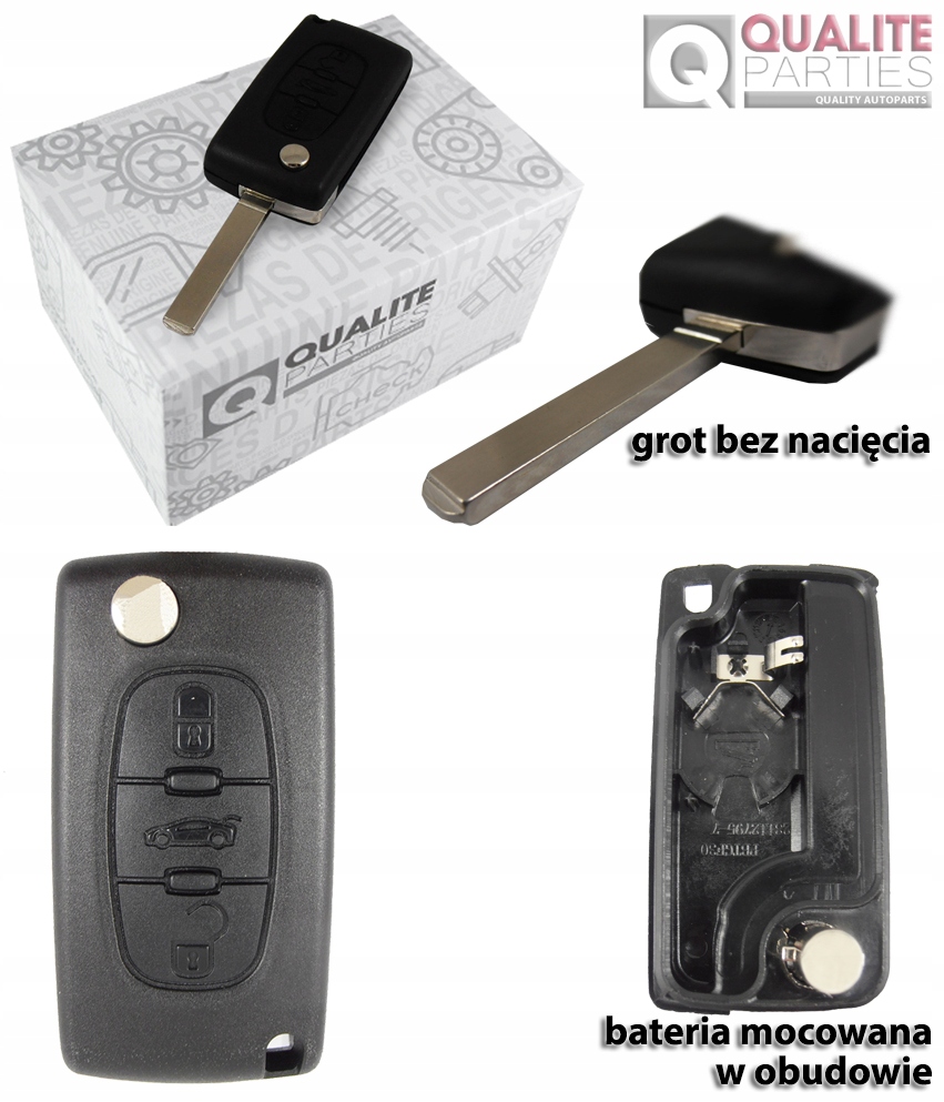 OBUDOWA KLUCZYKA PILOT CITROEN C2 C4 C8 DS4 JUMPY Producent części QP