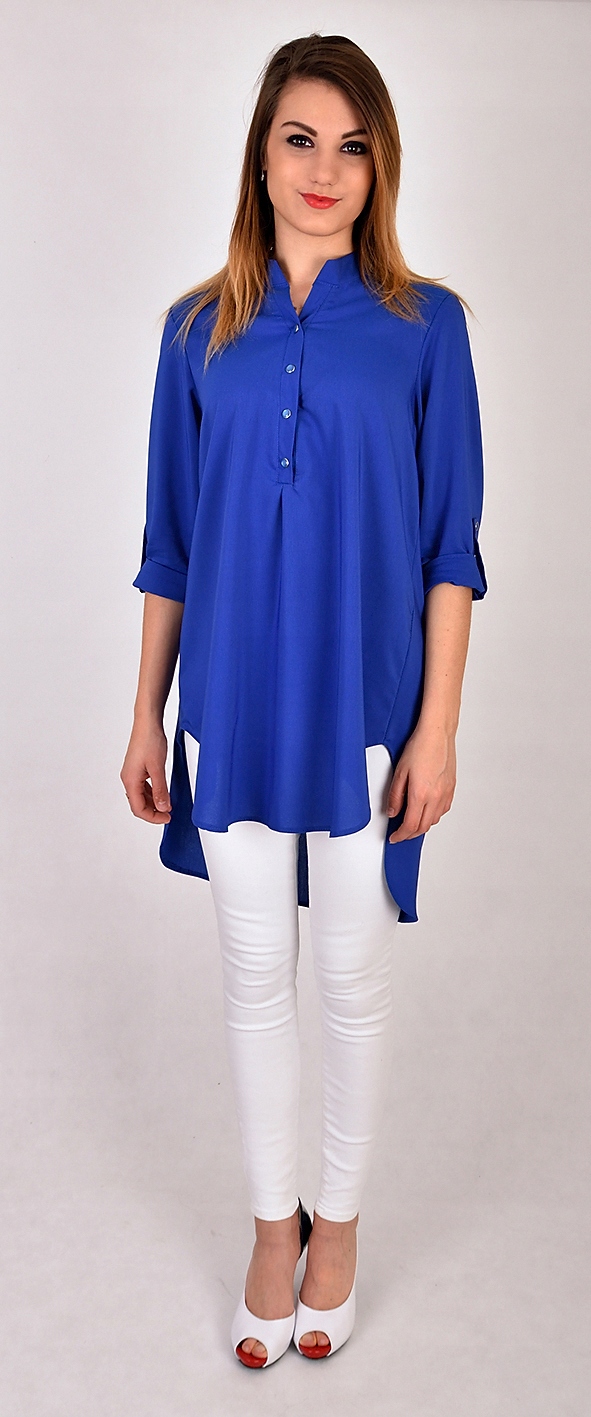 LUŹNA DŁUGA ASYMETRYCZNA KOSZULA pastele R - 38 Płeć kobieta