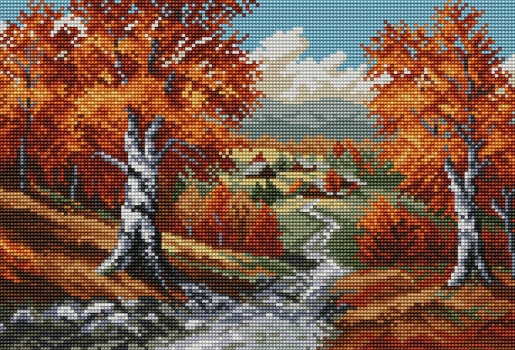 Výšivka křížová sada, kanva+mulina+jehly, 24x36