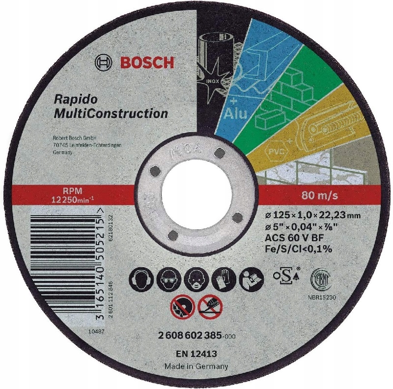 

Bosch Tarcza Tnąca Jedna Do Wszystkiego 125x1mm