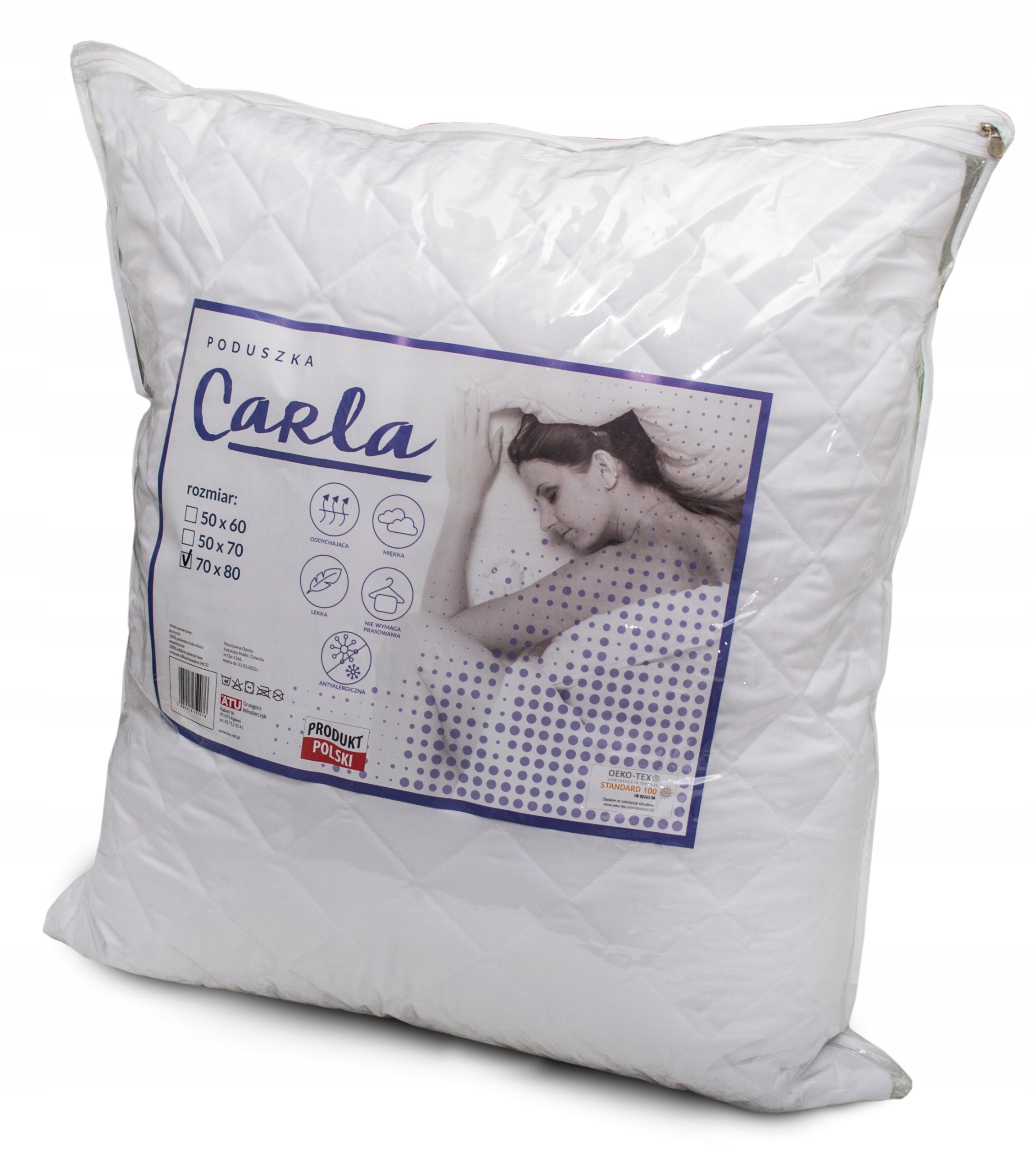 

poduszka 70x80 dla dzieci 1000g Carla
