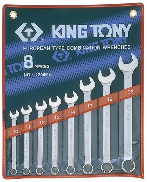 

Klucze płasko-oczkowe 10-22mm 8szt King Tony 1208M