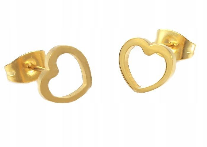 

Kolczyki Złote Serca Kontur Stal Chirurgiczna