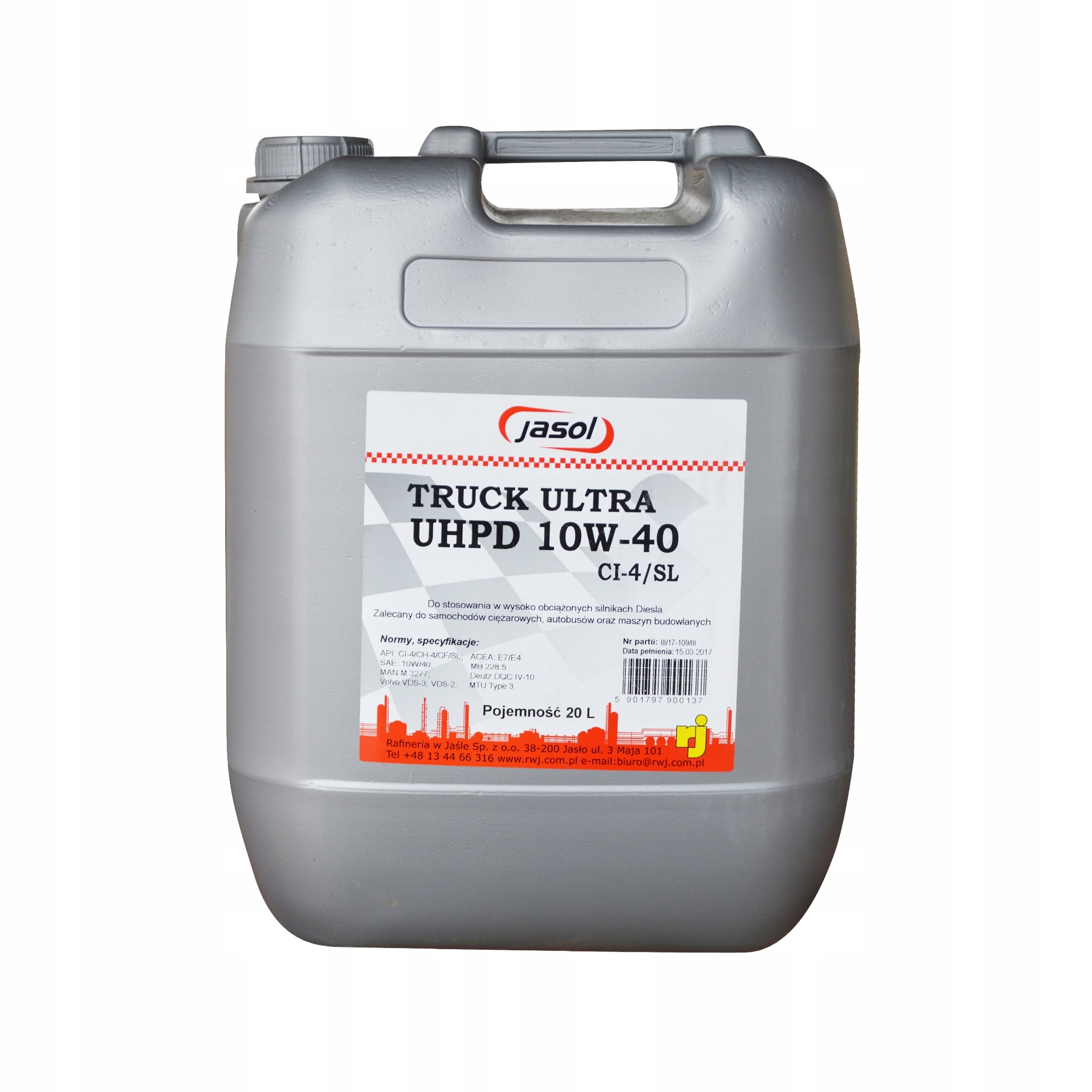 МОТОРНОЕ МАСЛО JASOL TRUCK ULTRA UHPD 10W / 40 20 L