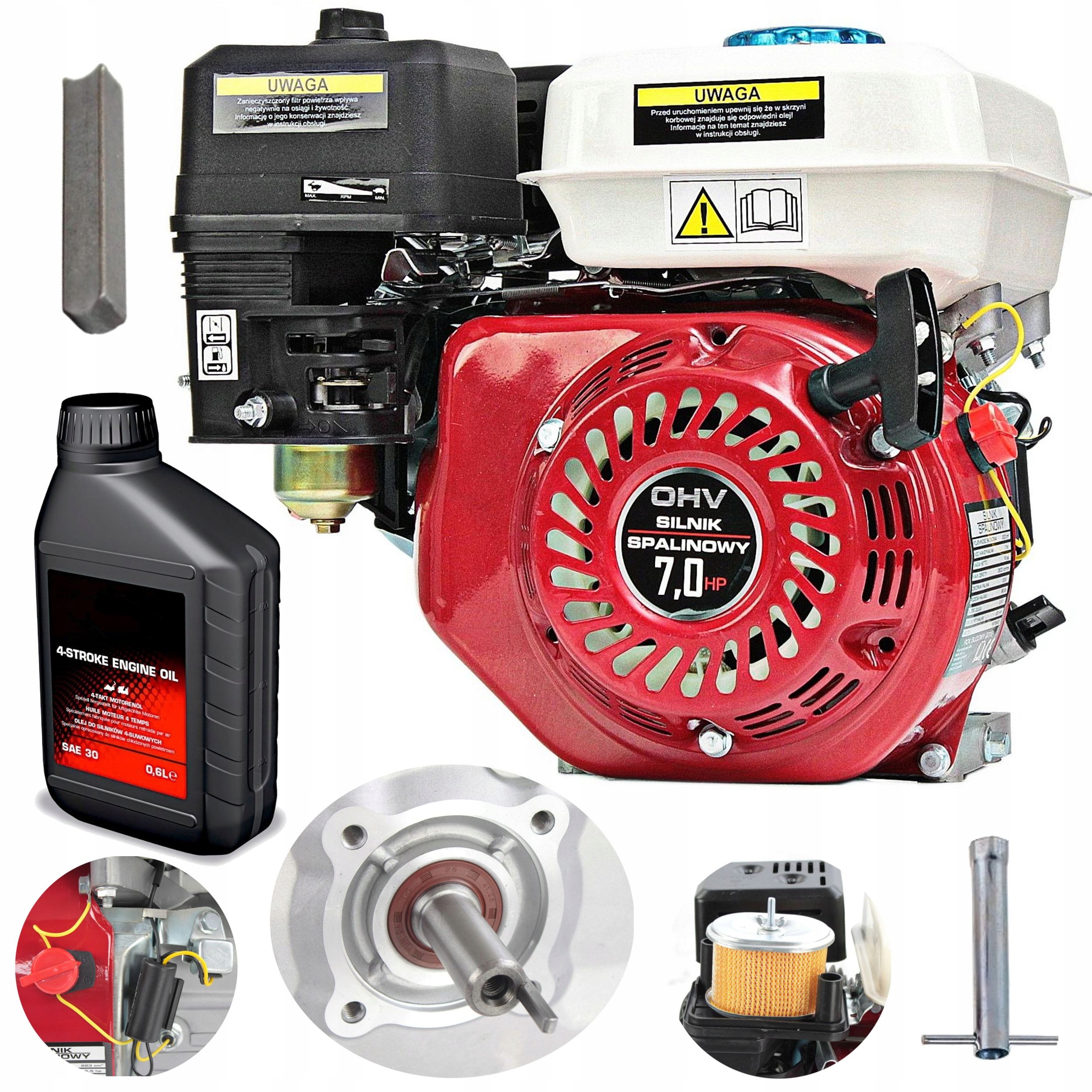 Silnik Spalinowy 7KM GX160 Zagęszczarka Agregat+olej+klin wałek 20mm