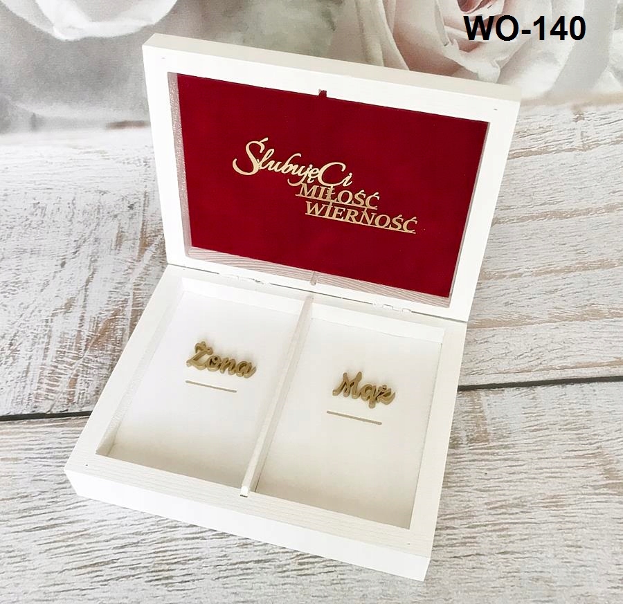 Pudełko na obrączki- serce - grafika U27 Cechy dodatkowe możliwość wykonania graweru/napisu