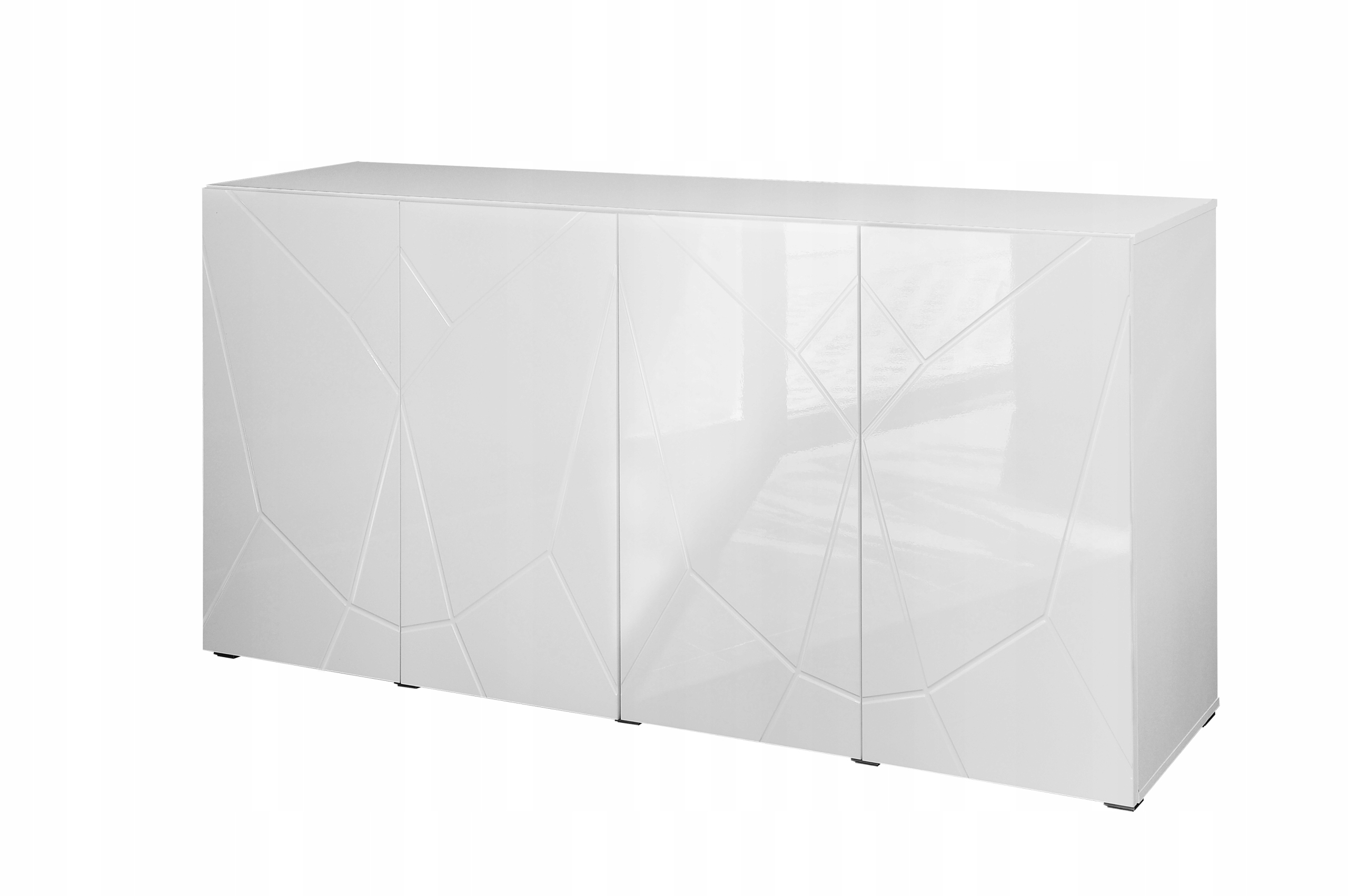 KOMODA 180CM ZIGZAG ZIK180 BIAŁY POŁYSK MDF