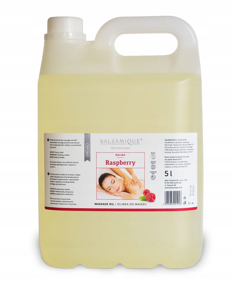 

Oliwka do masażu Balsamique Professional Malina 5L