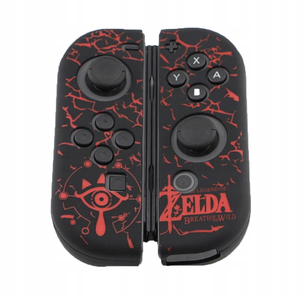 2x Pouzdro silikonové softové chrániče pro Joy-Con Switch Zelda Červené 2 ks