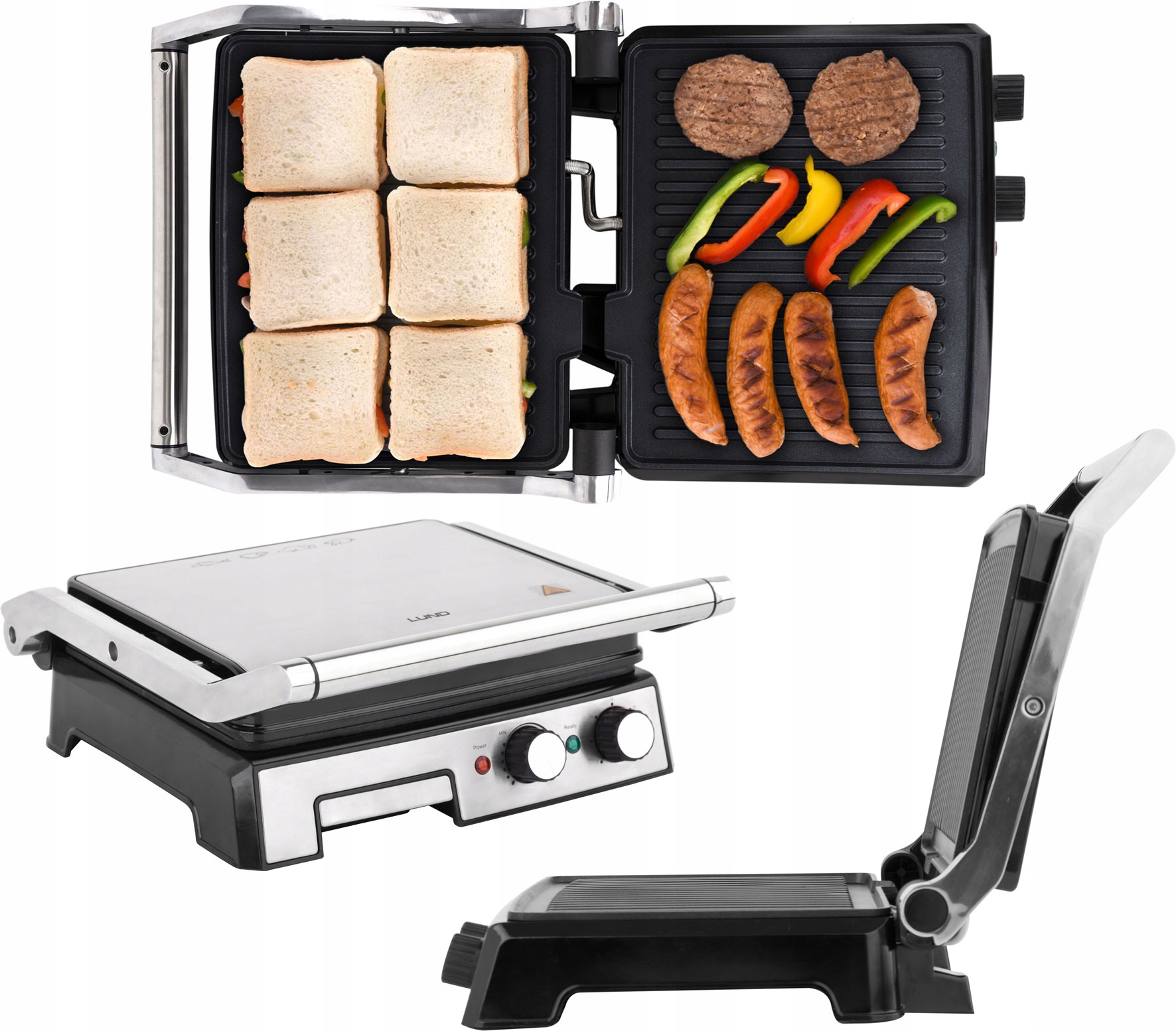 

Grill Elektryczny XXL Opiekacz Kanapek 2000W Timer