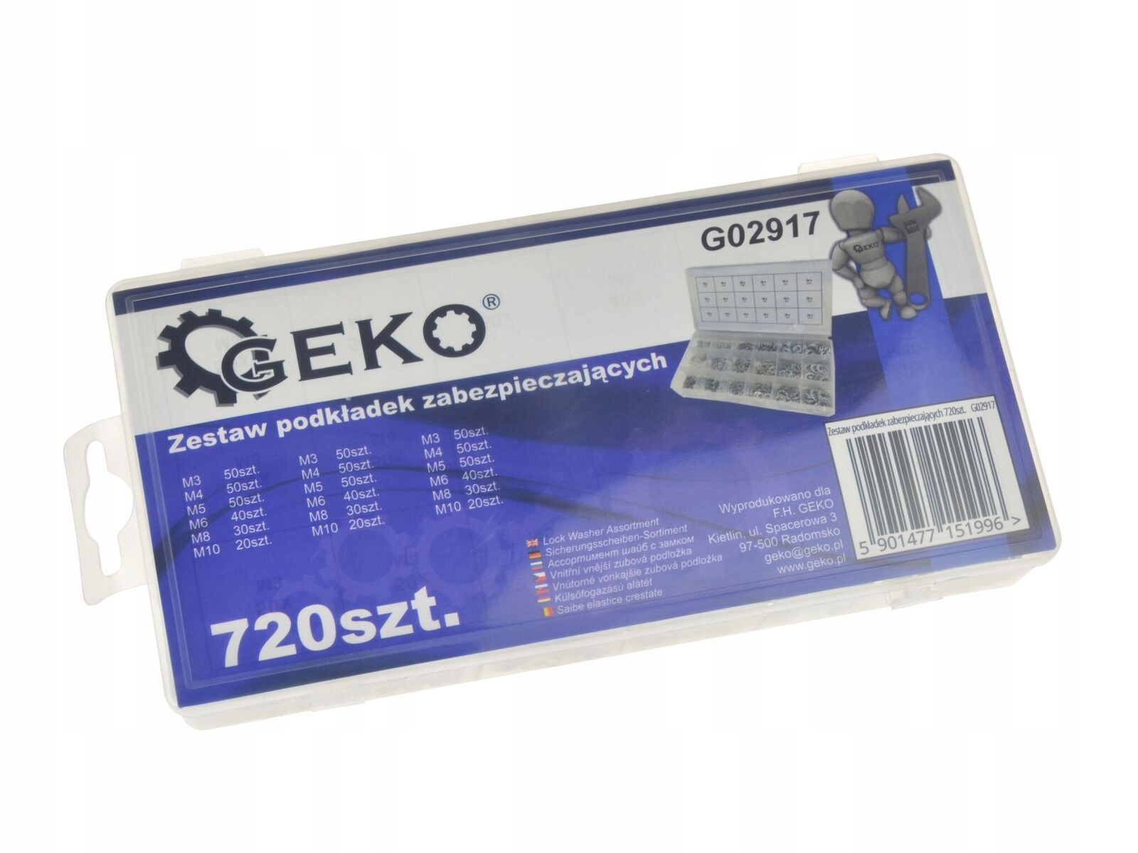 КОМПЛЕКТ ЗАБЕЗПЕЧНИХ ШАЙБ 720 ЕЛ.  M3-M10 Код виробника G02917