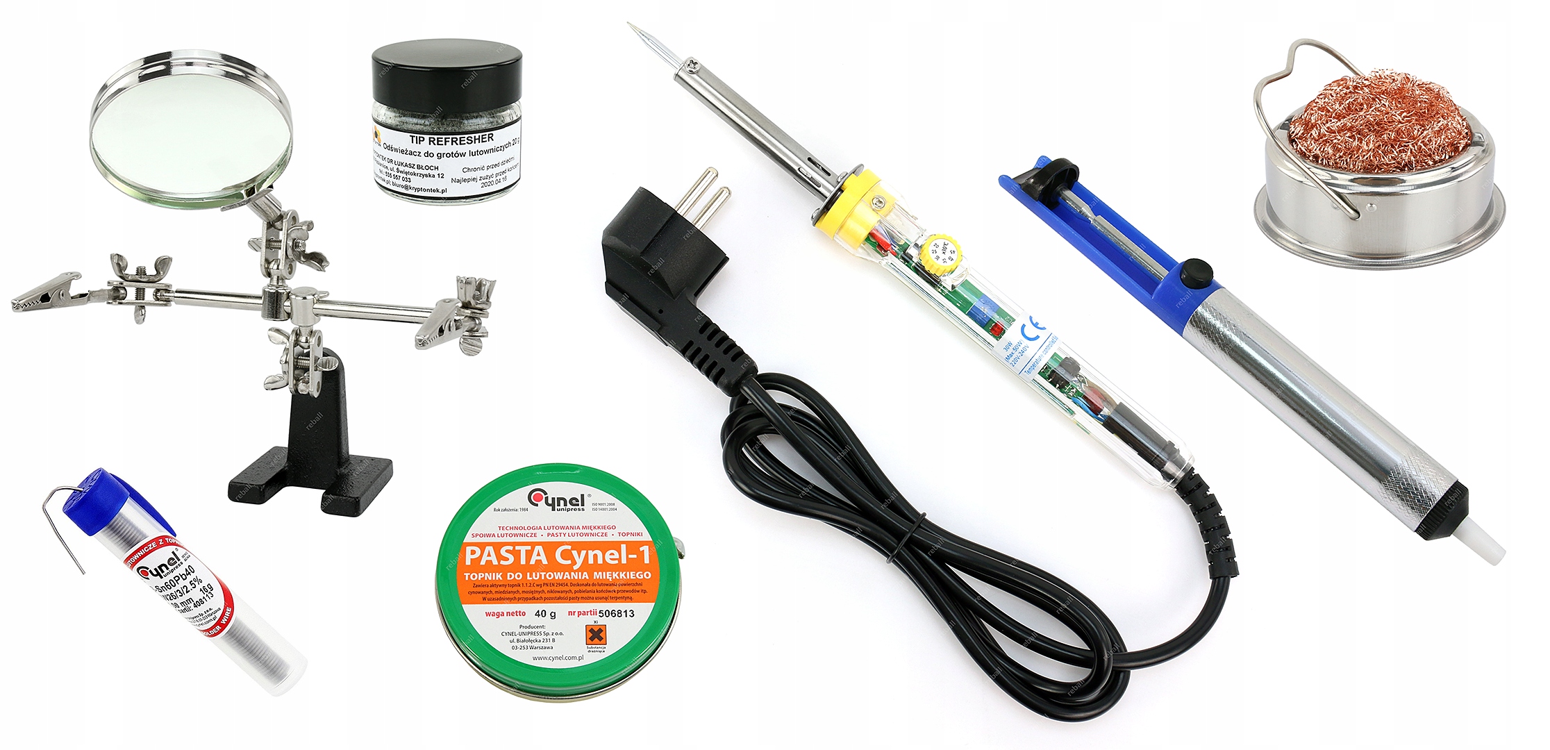 

Zestaw Lutowniczy ZD-708 50W Trzecia Ręka Odsysacz