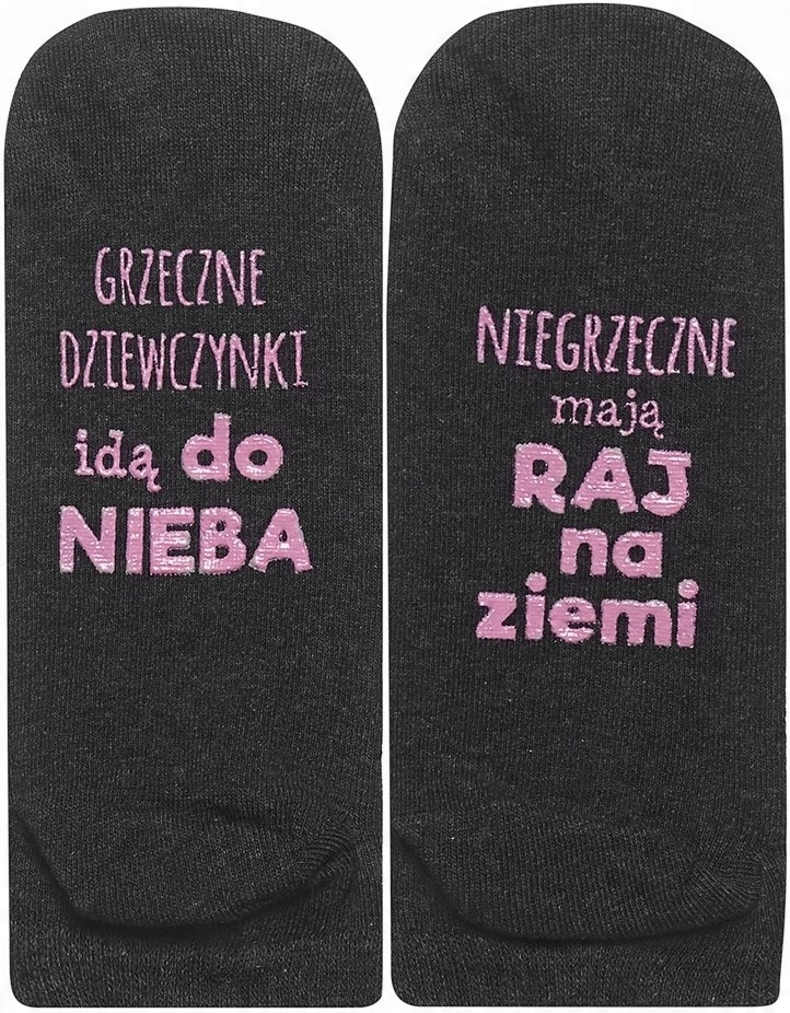 

Stopki Soxo Skarpety Napis Grzeczne Szare 35-40