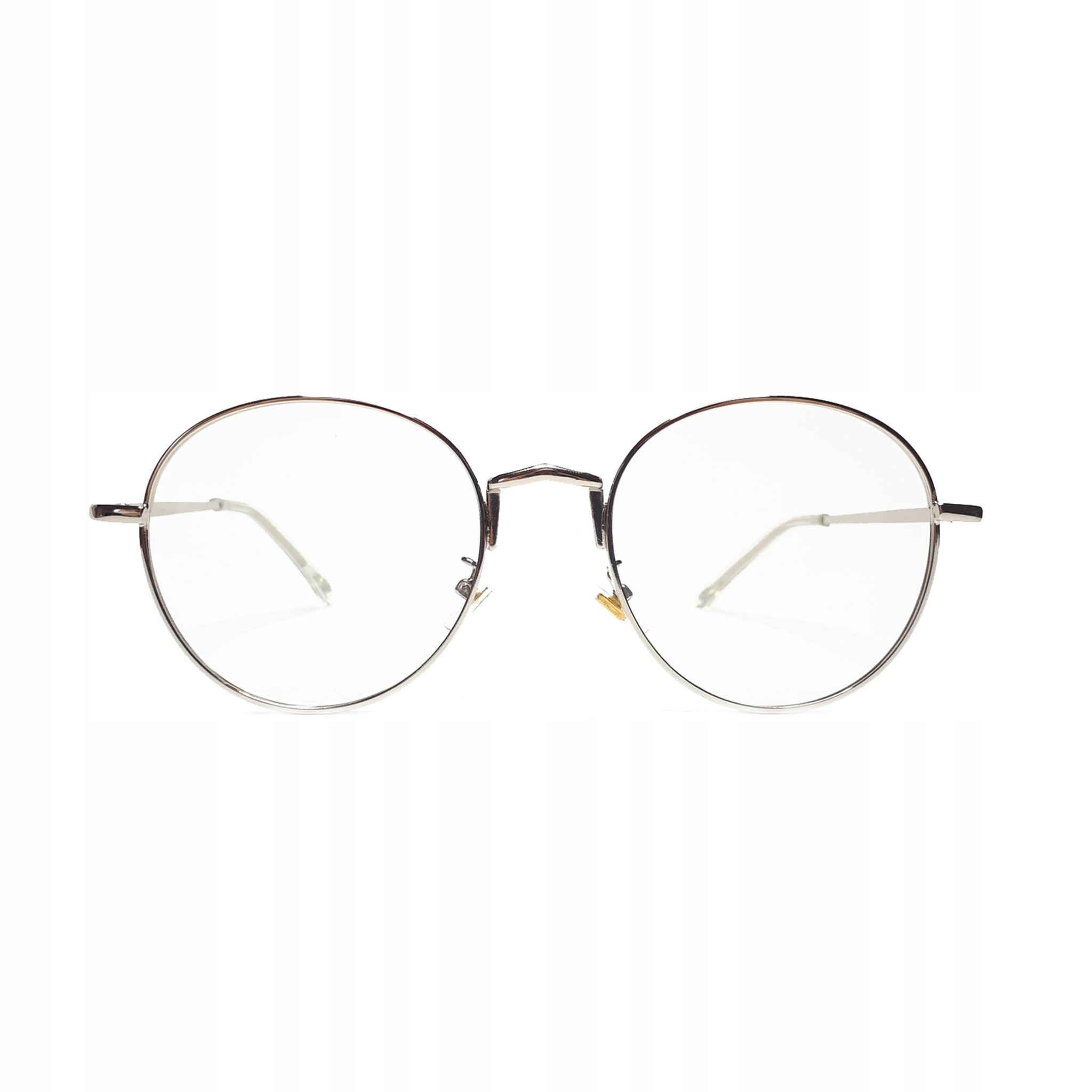 

okulary Zerówki Srebrne Klasyczne Vintage Retro