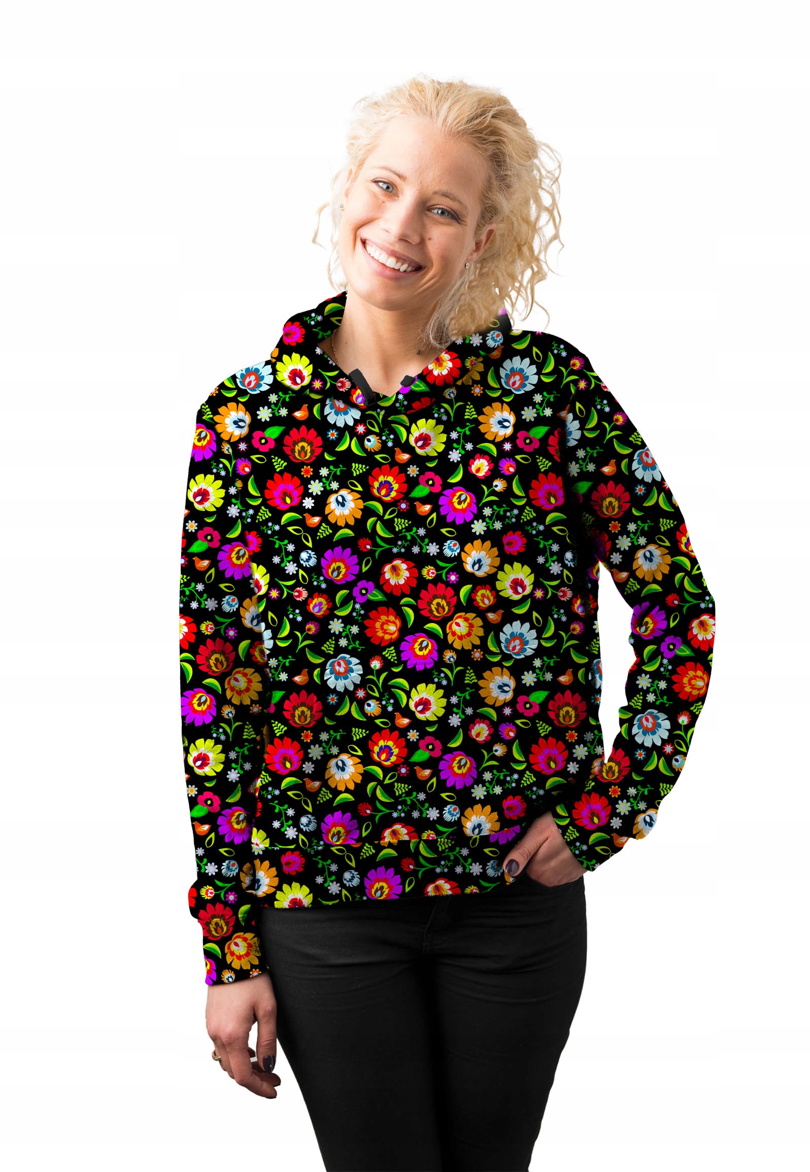 

Bluza Damska Print XXL Folklor Łowicki Modna Styl