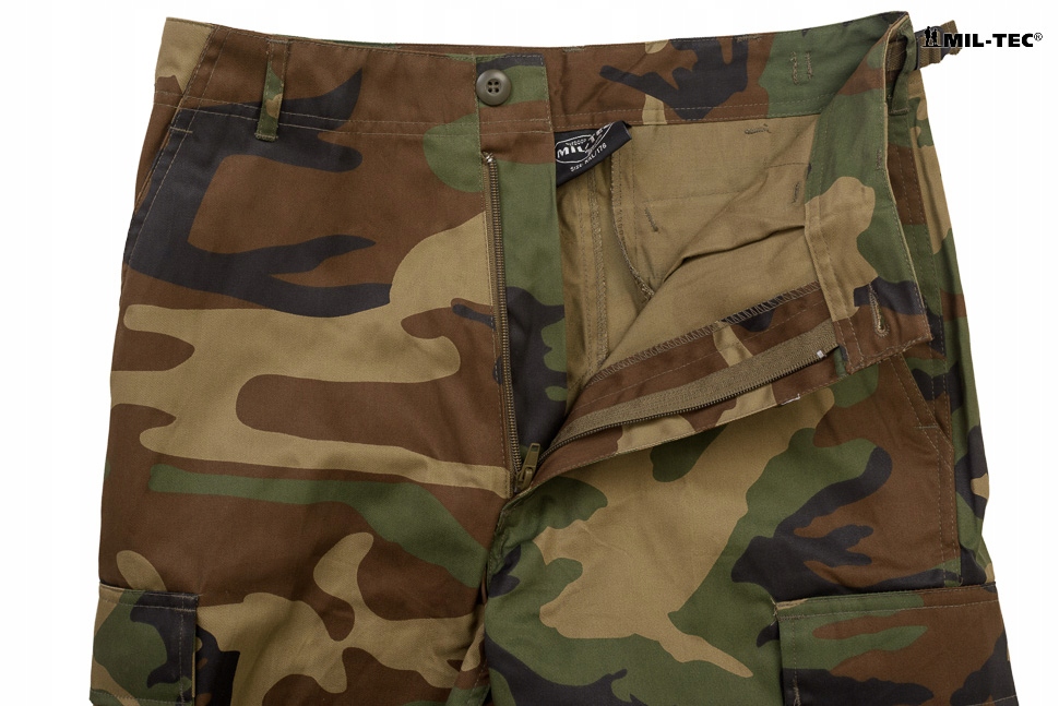 Dziecięce SPODNIE BDU 2w1 ZIP OFF Woodland - XL Wzór dominujący bez wzoru