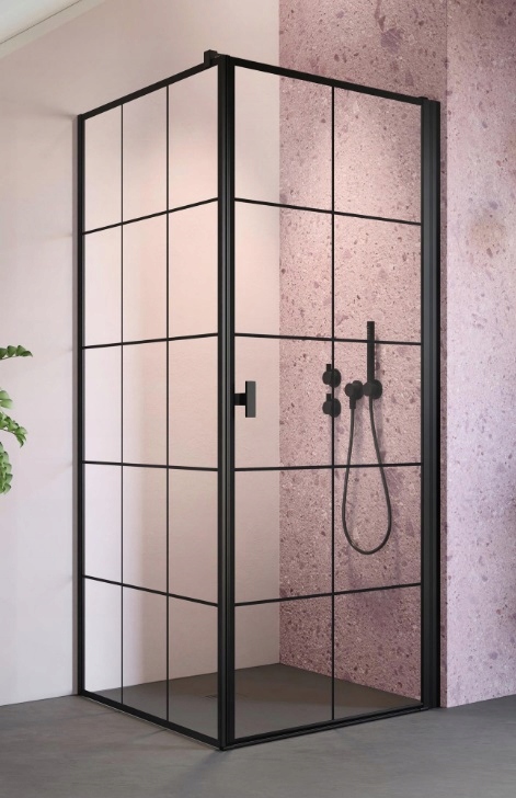Kabina Radaway Nes Black Kdj I Factory 90x90 prawa