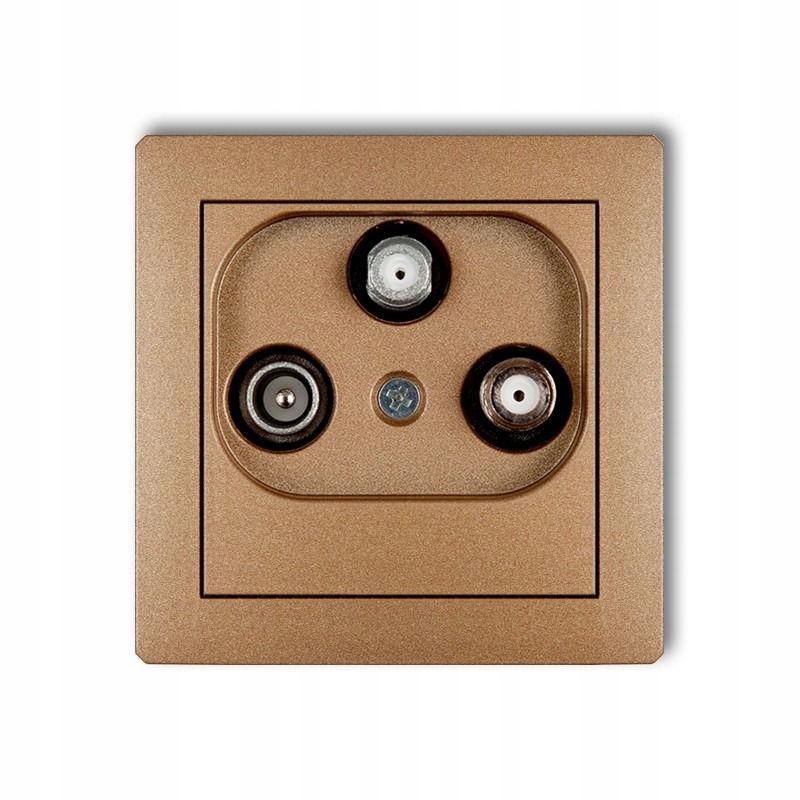 Zlatá koncová zásuvka Rtv-sat 8DGS Deco Karlik