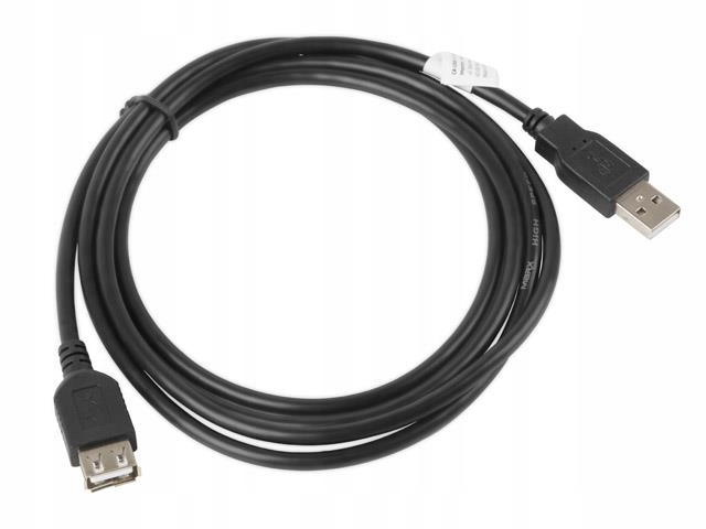 KABEL USB 2m HIGH SPEED FERRYT PRZEDŁUŻACZ czarny