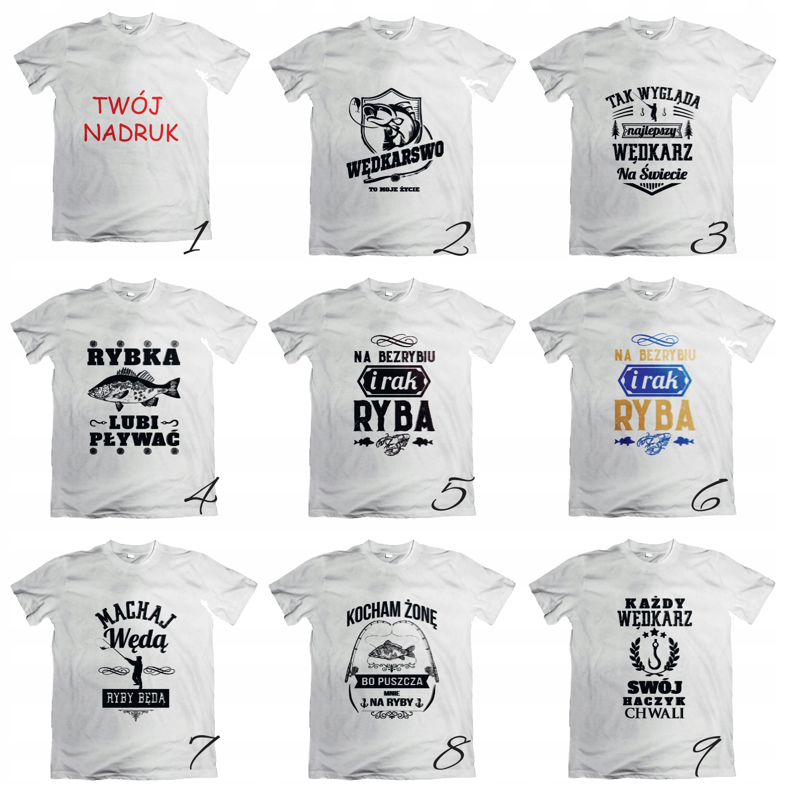 Koszulka wędkarska dla wędkarza. Super projekty. Rękaw krótki rękaw
